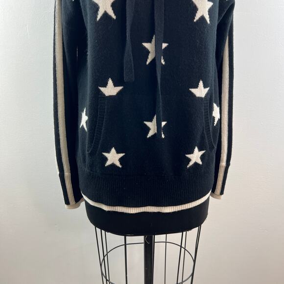 PRVLG Threads Of Privilege Black White Hoodie Cashmere Stars Pullover Medium M - Picture 4 of 11